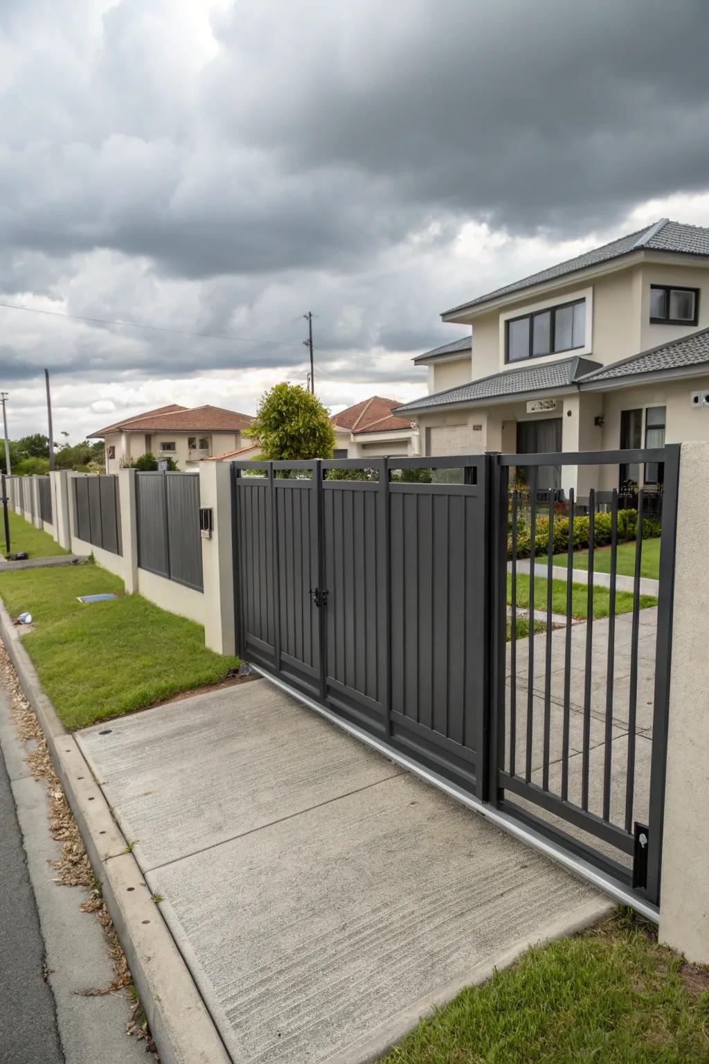 Privacy-focused sliding gate for urban living