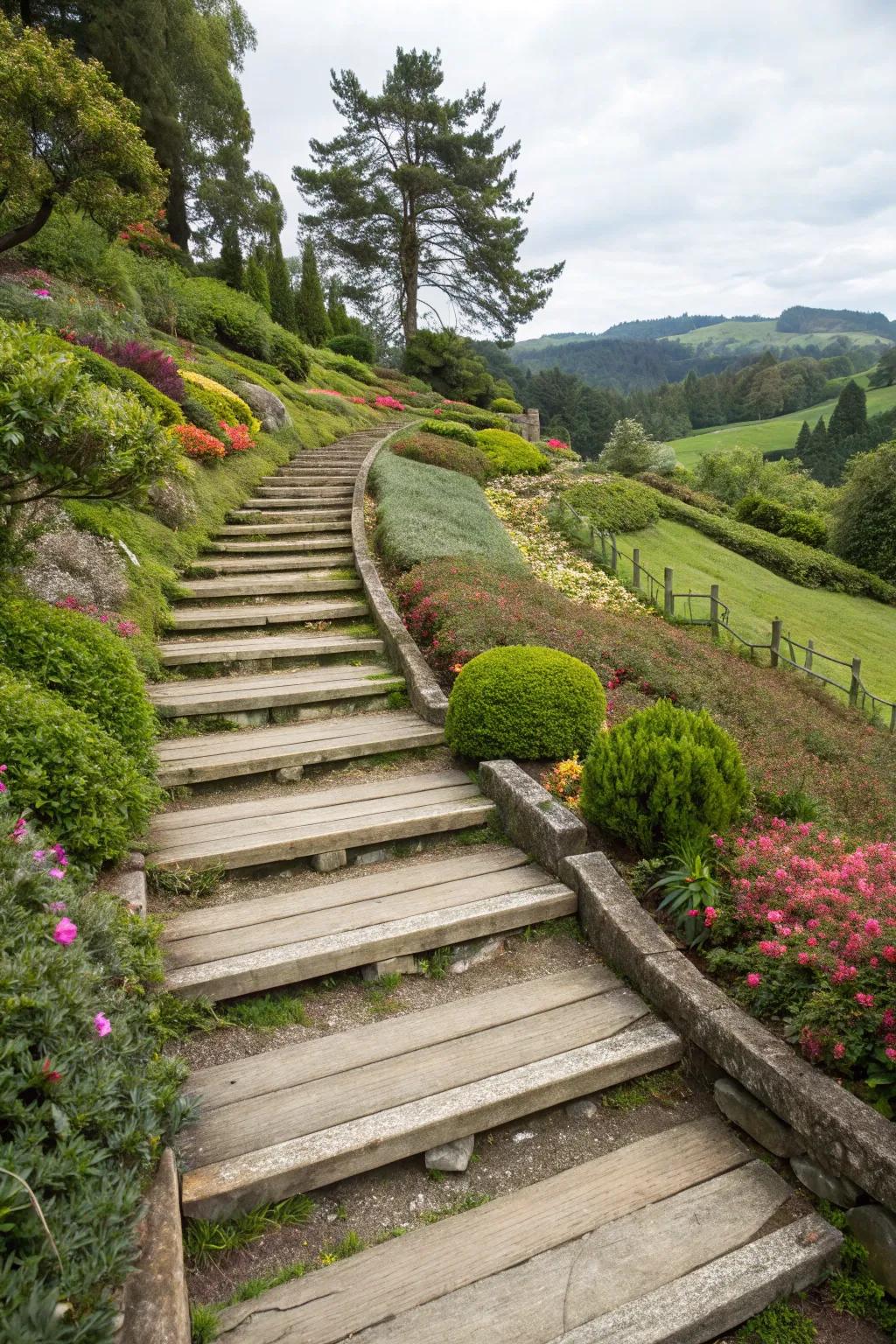 Paths and steps make navigating your garden a delightful experience.