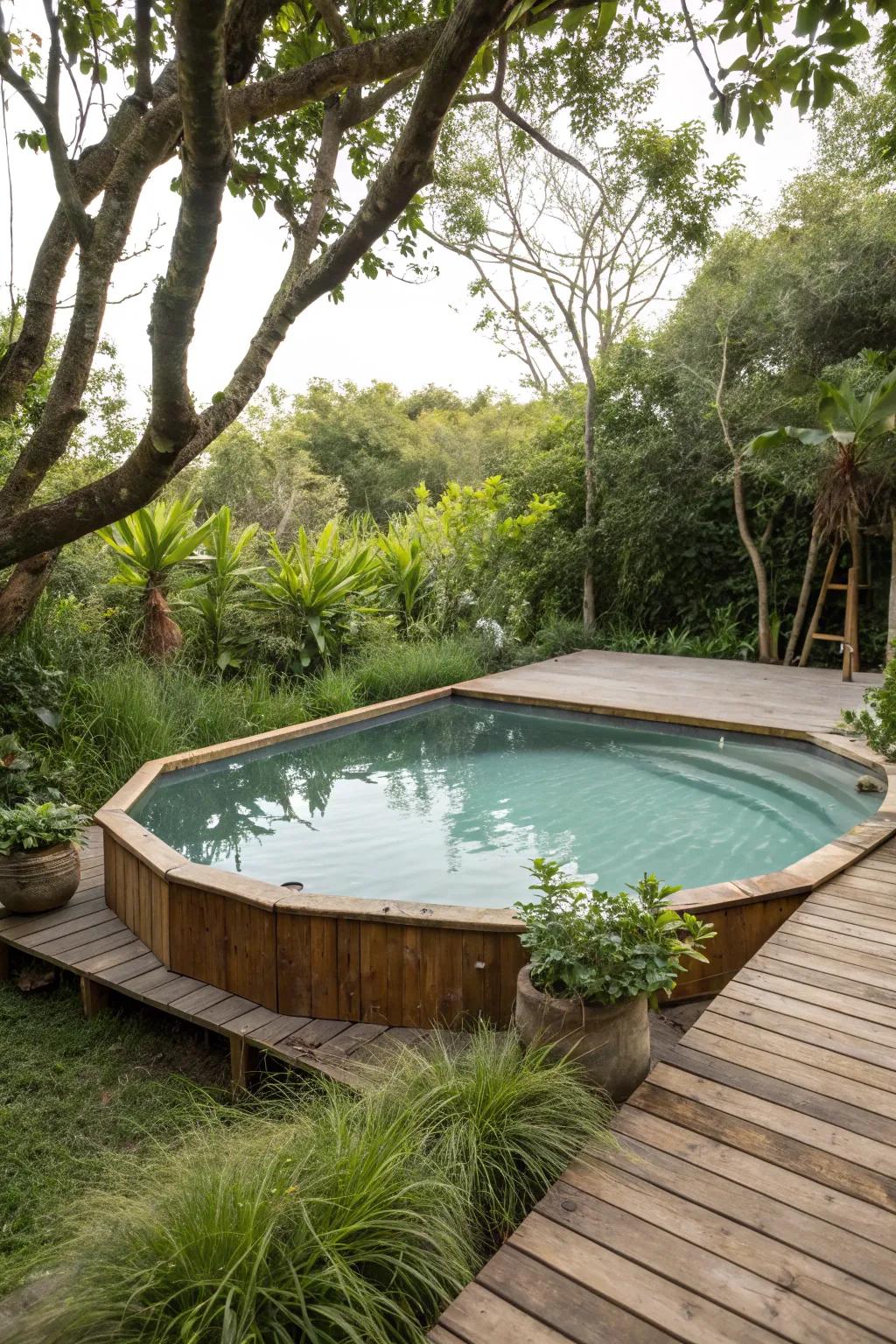 Natural materials help decks blend seamlessly with the environment.