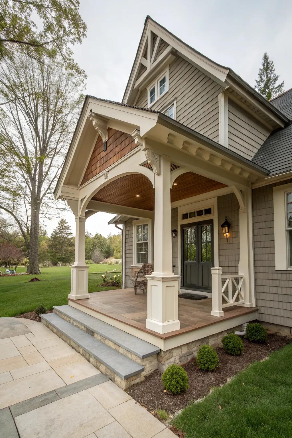Classic gabled roof offering traditional charm.