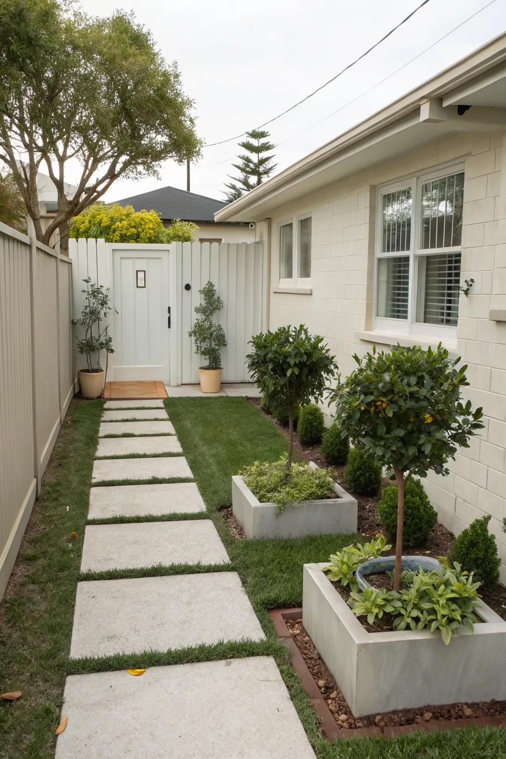 Embrace simplicity with a minimalist front yard design.