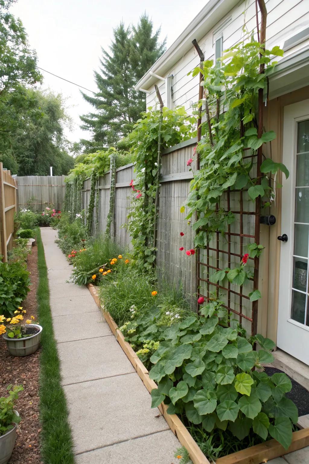 Vertical gardens maximize space and add visual interest.