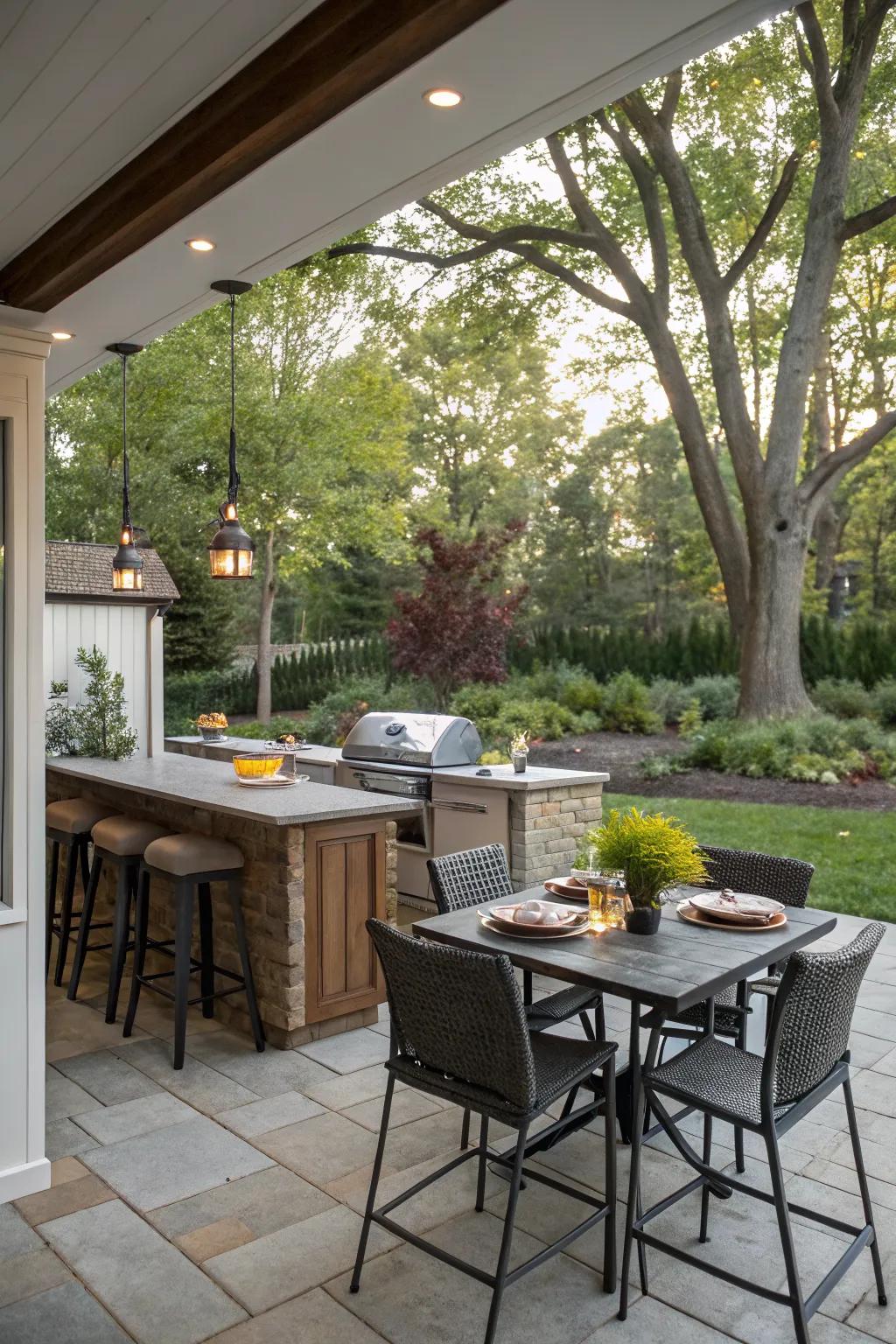 Bar seating makes your kitchen a social hub.