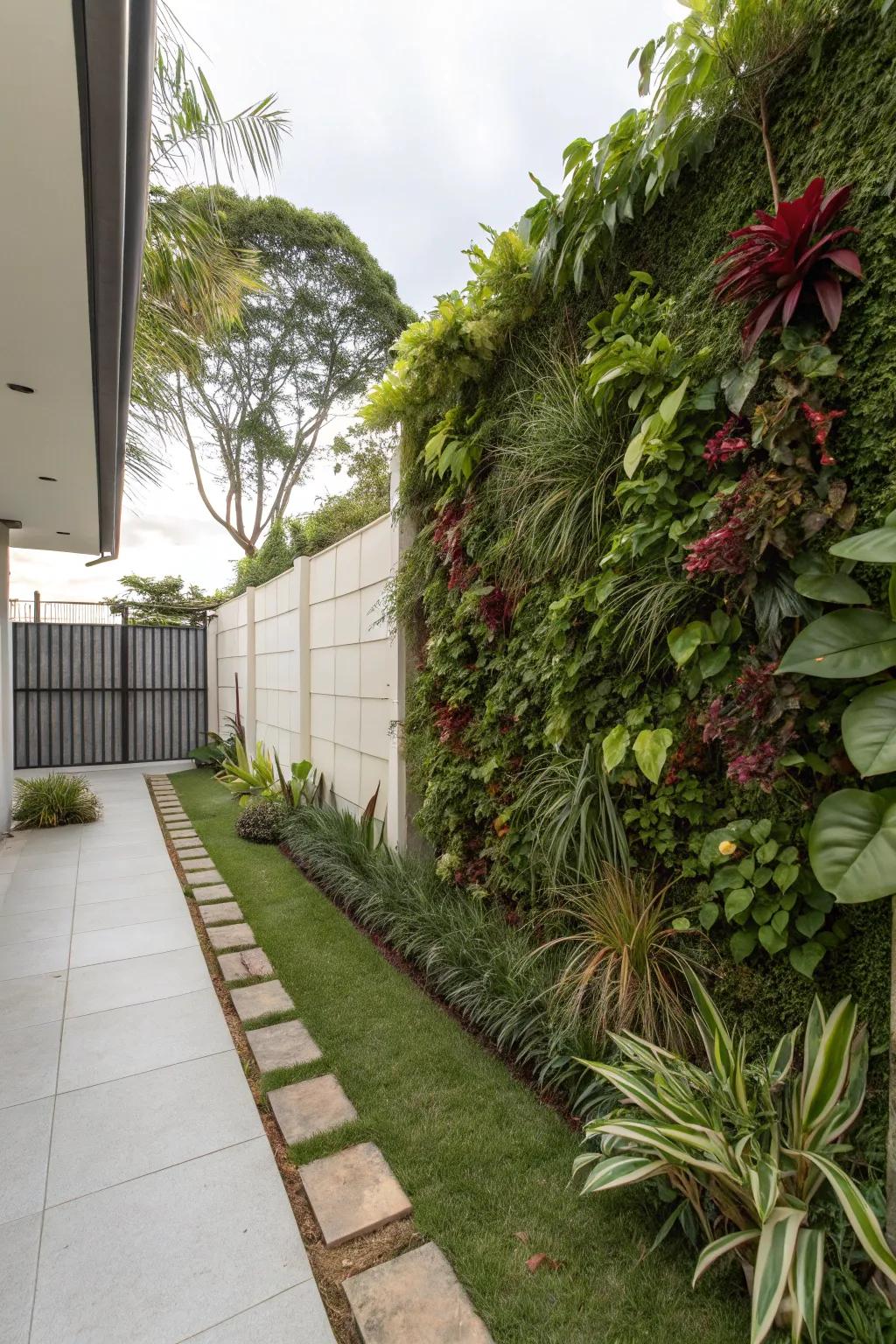 Vertical gardens bring vibrant greenery to small spaces.