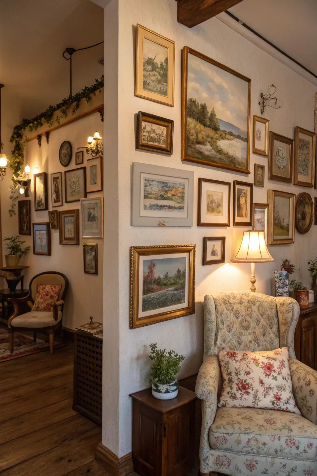 Artwork and decor bring character to a smoking lounge.