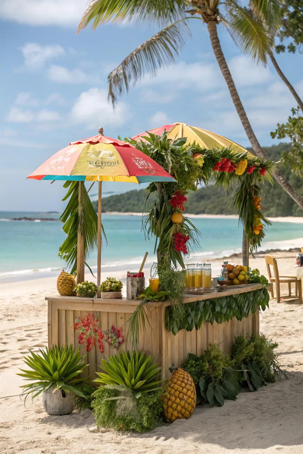 A tropical-themed snowball stand offering a slice of paradise.