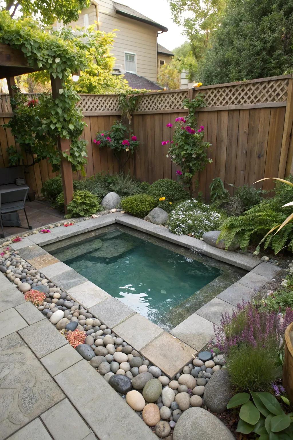 A compact soak pool that makes the most of limited space.