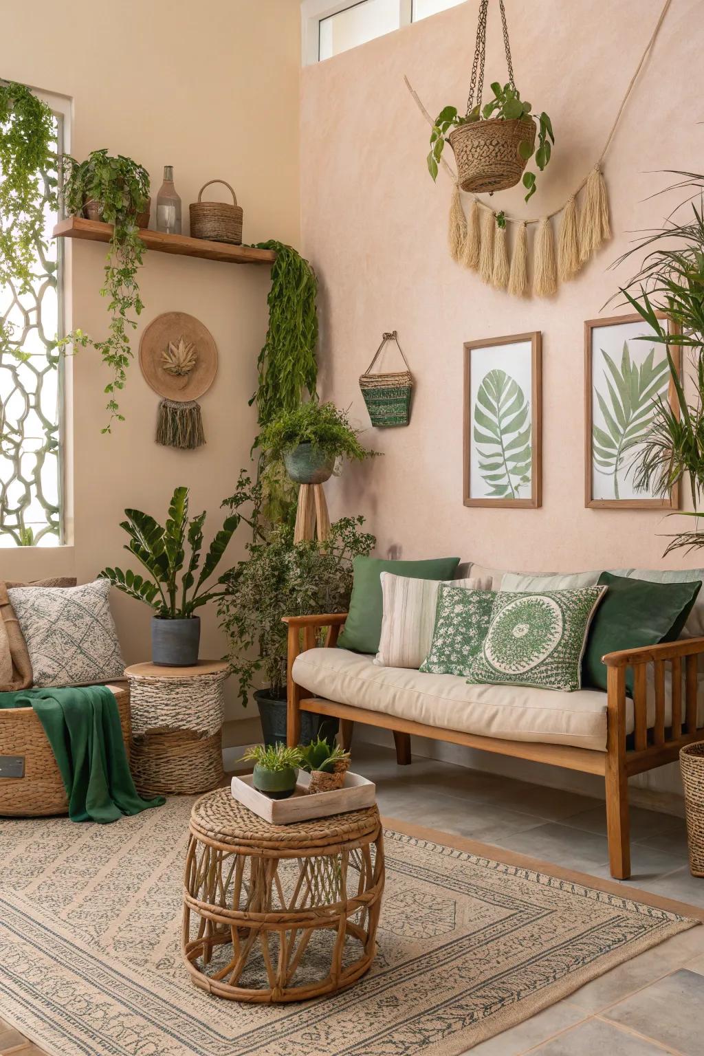 Earth tones create a calming and inviting spa environment.