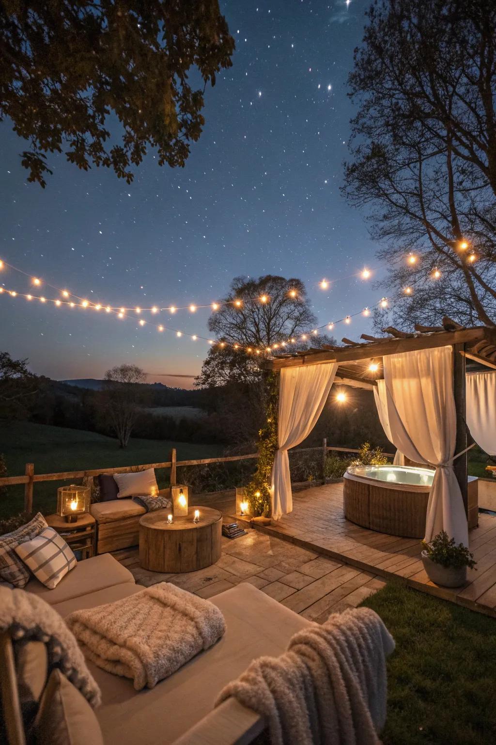 Experience a magical spa night beneath the stars.
