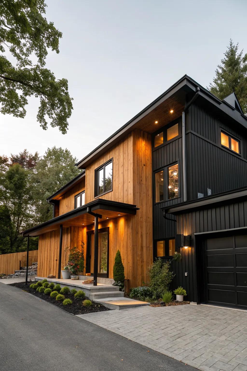 Dark exteriors make a striking statement with a modern edge.