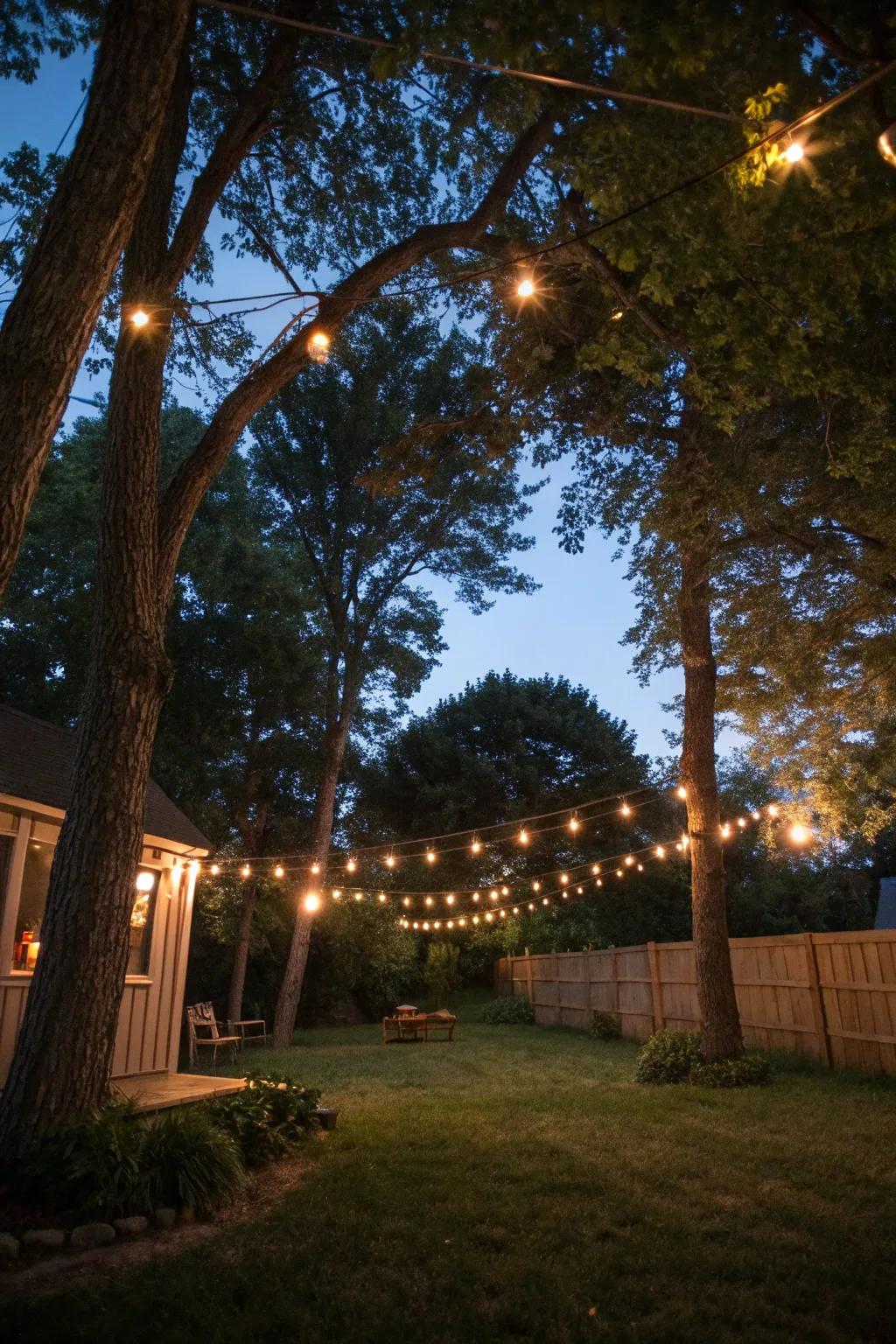Fairy lights add a touch of magic to any outdoor setting.