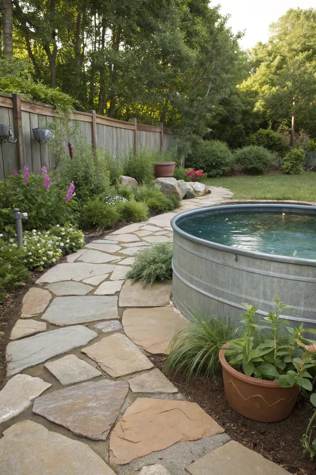 Embrace nature with beautiful stone surroundings.