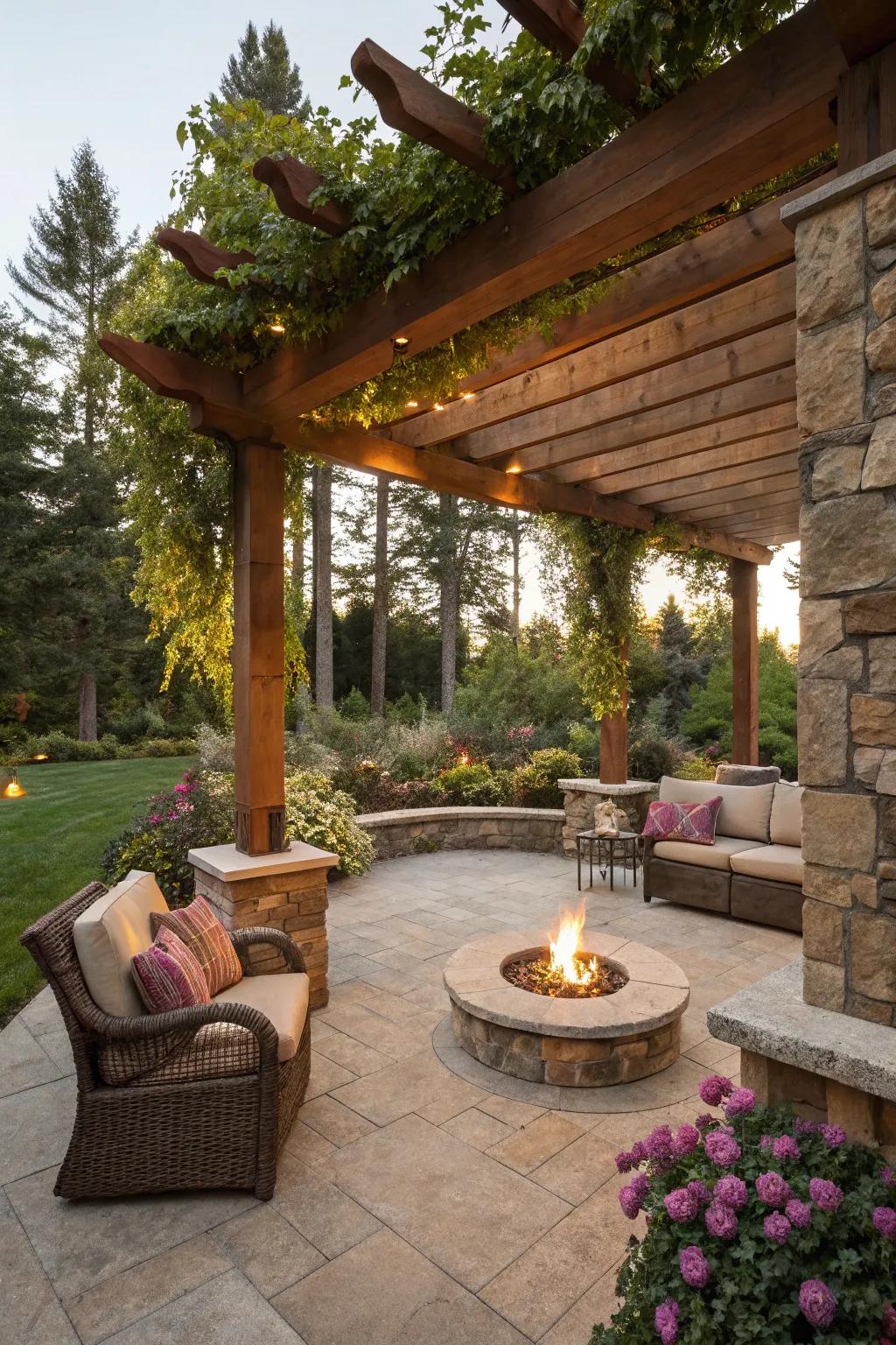 A pergola adds elegance and shade to your patio.