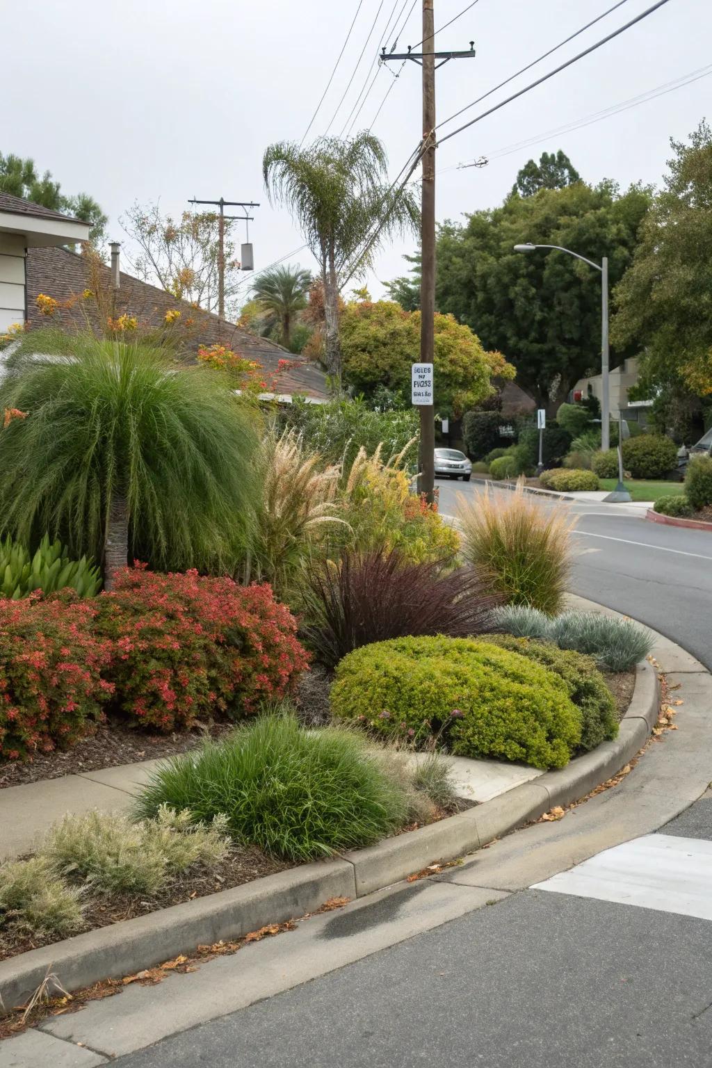 A diverse plant selection brings year-round interest.