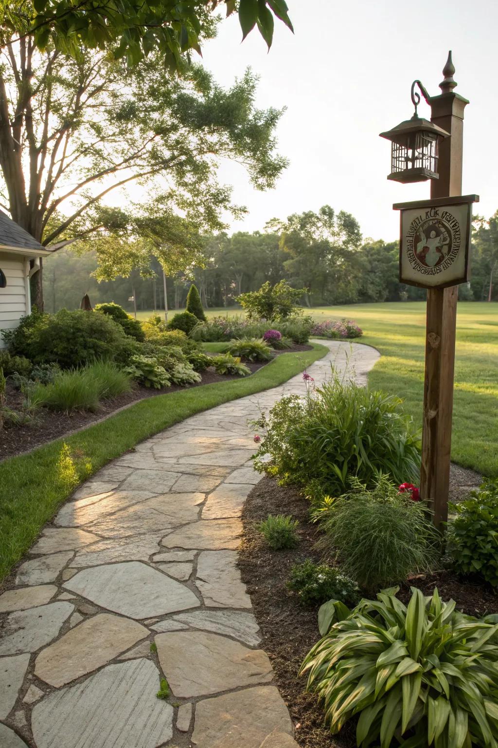 Charming stone pathways lead visitors into the community.