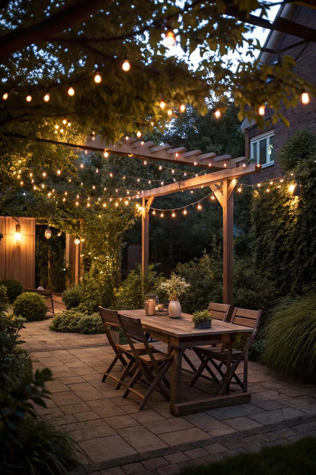 String lights bring a touch of magic to summer nights.