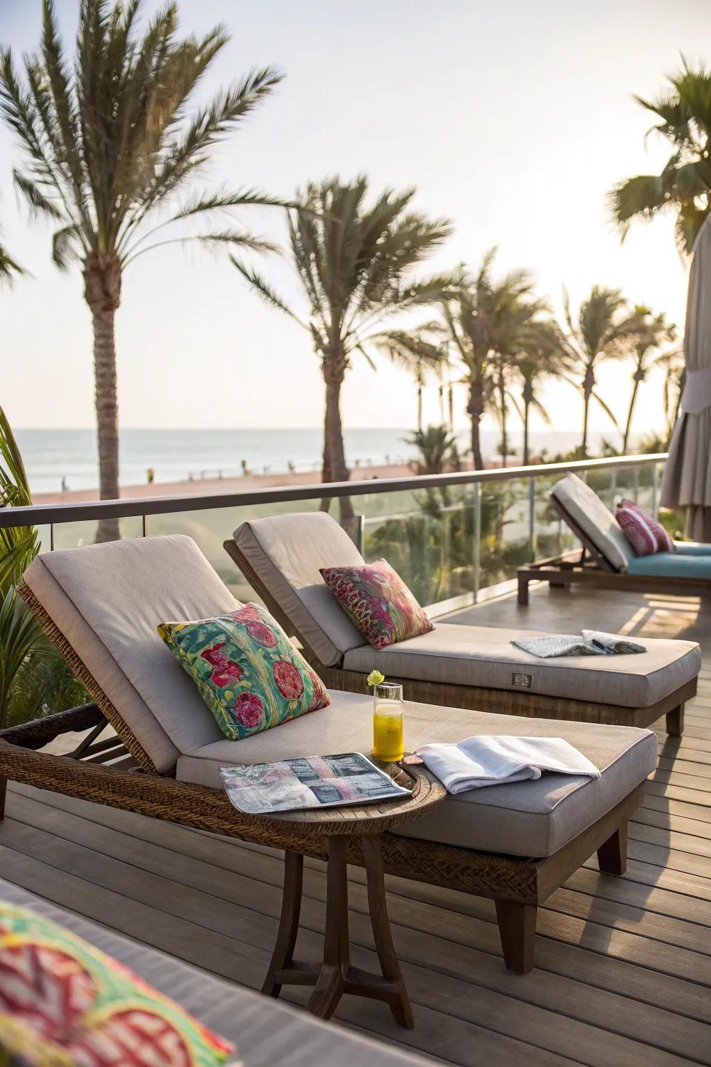Loungers that invite you to unwind.