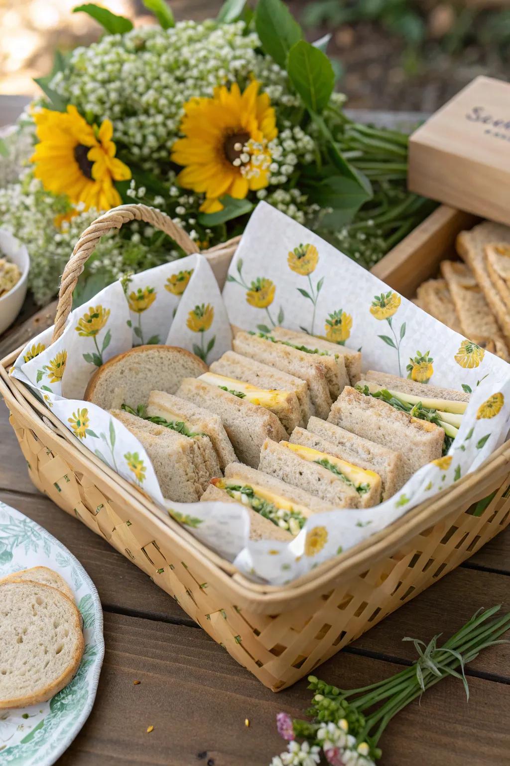 Sunflower-inspired snacks ready for the picnic