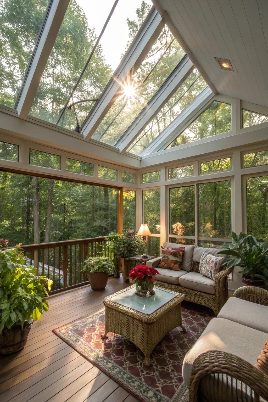 Skylights brighten the space with natural illumination.