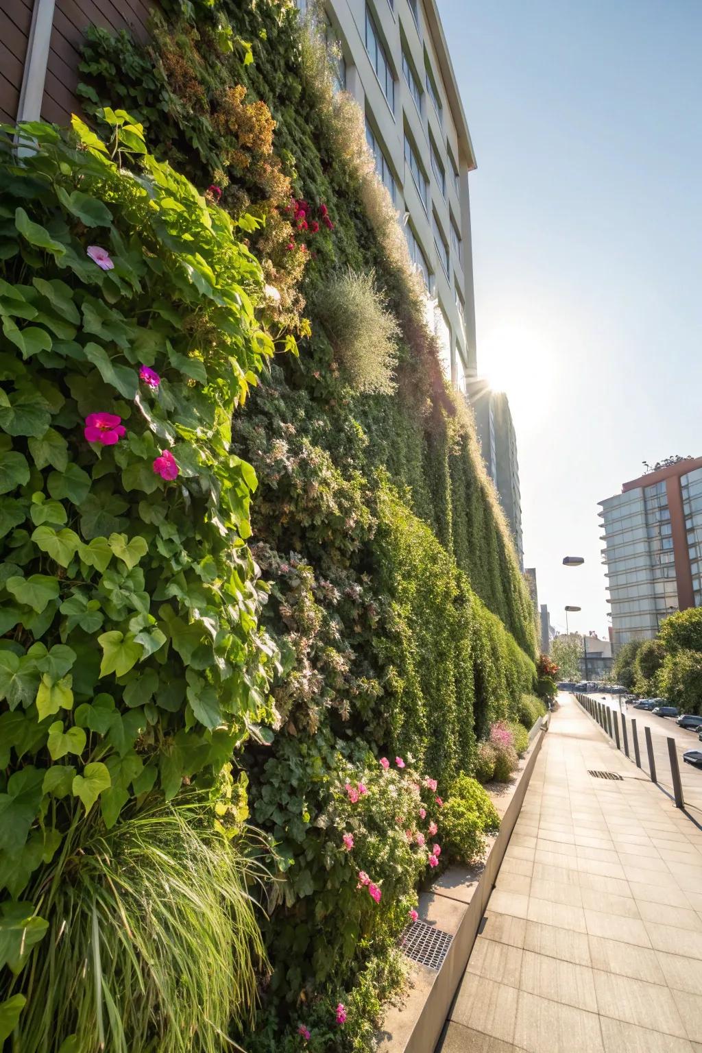 A space-saving vertical garden that enhances any outdoor area.