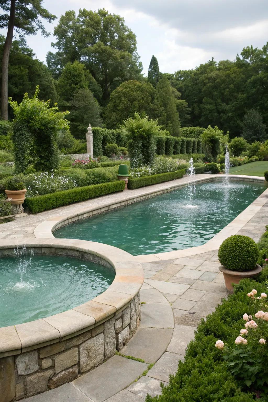 Curved edges enhance the natural flow and beauty of your pool area.