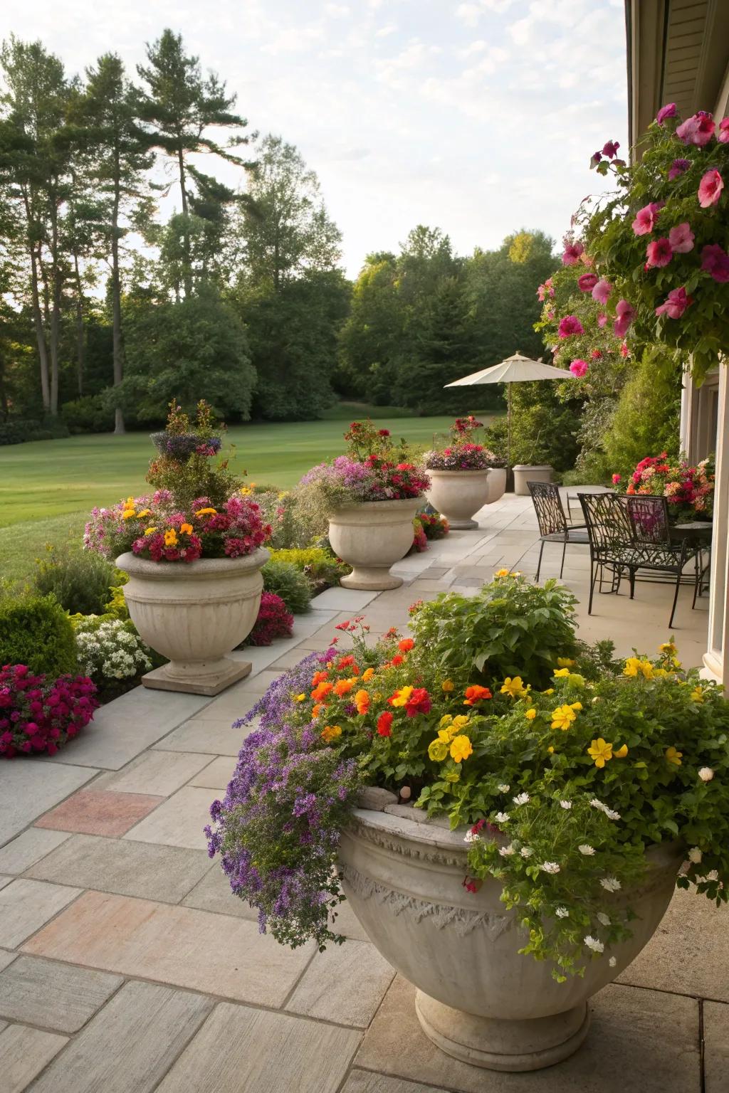 Create bold statements with oversized planters.