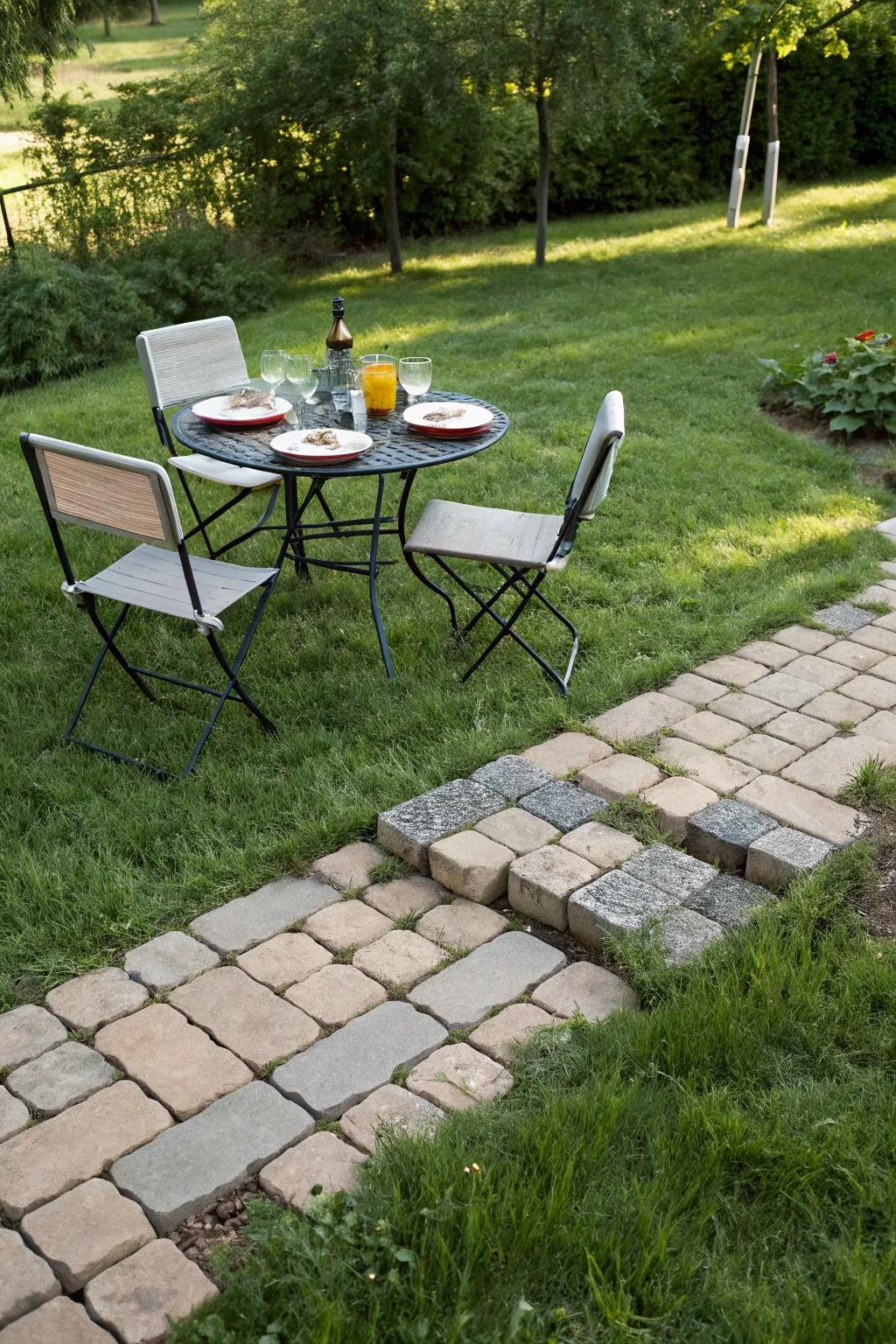 Pavers offer a classic patio look with easy removal