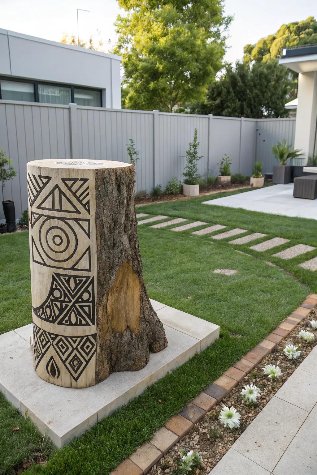 Add modern flair with abstract carvings.