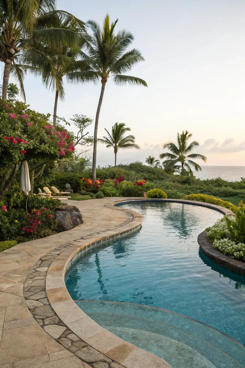 A freeform pool design enhances the natural look of your backyard.