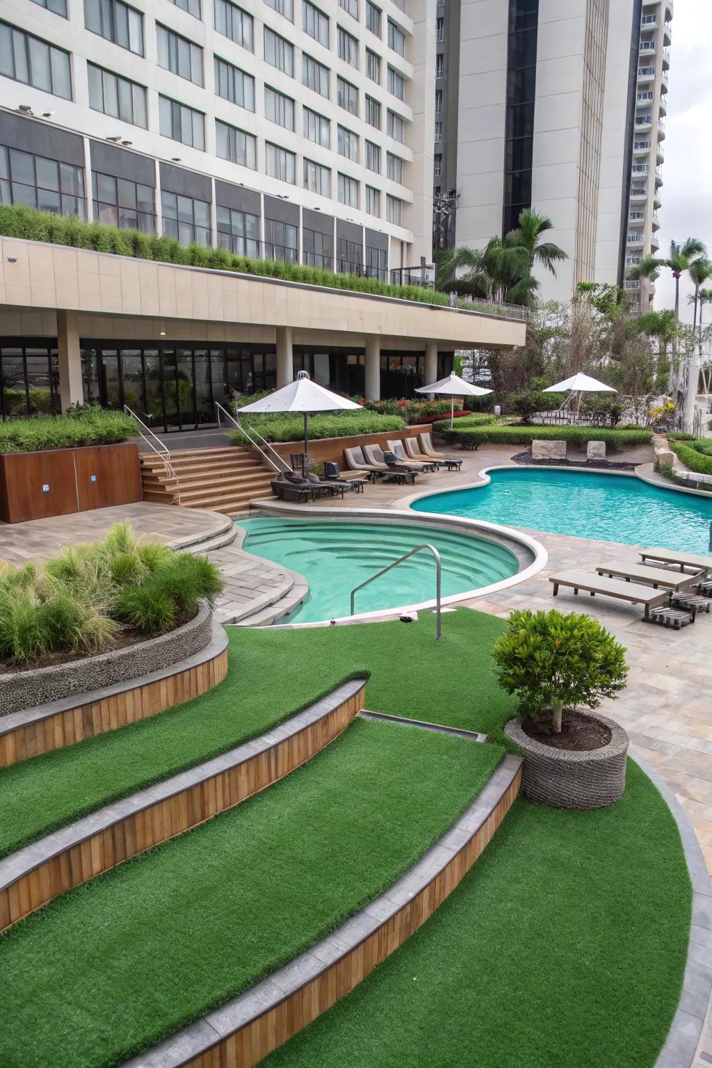 Multi-level designs add depth and interest.