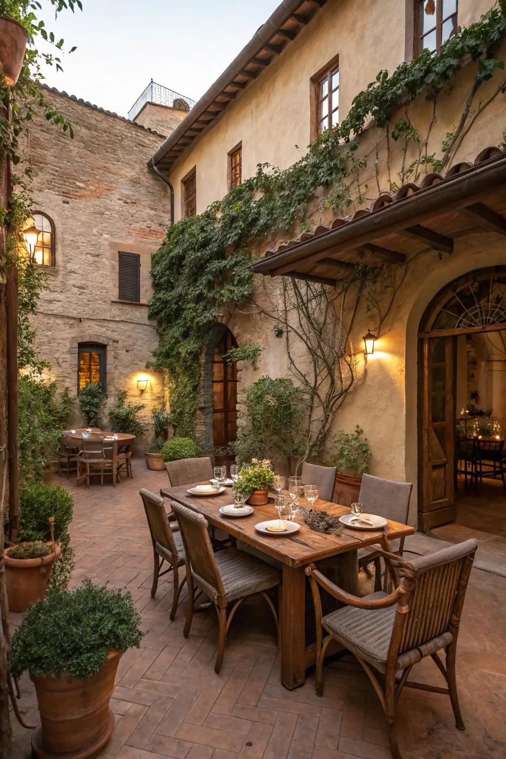 A welcoming outdoor dining space perfect for family meals.