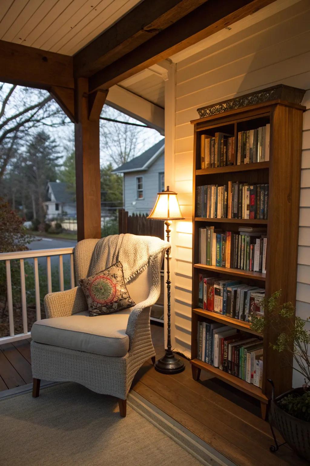A serene reading nook for book lovers.
