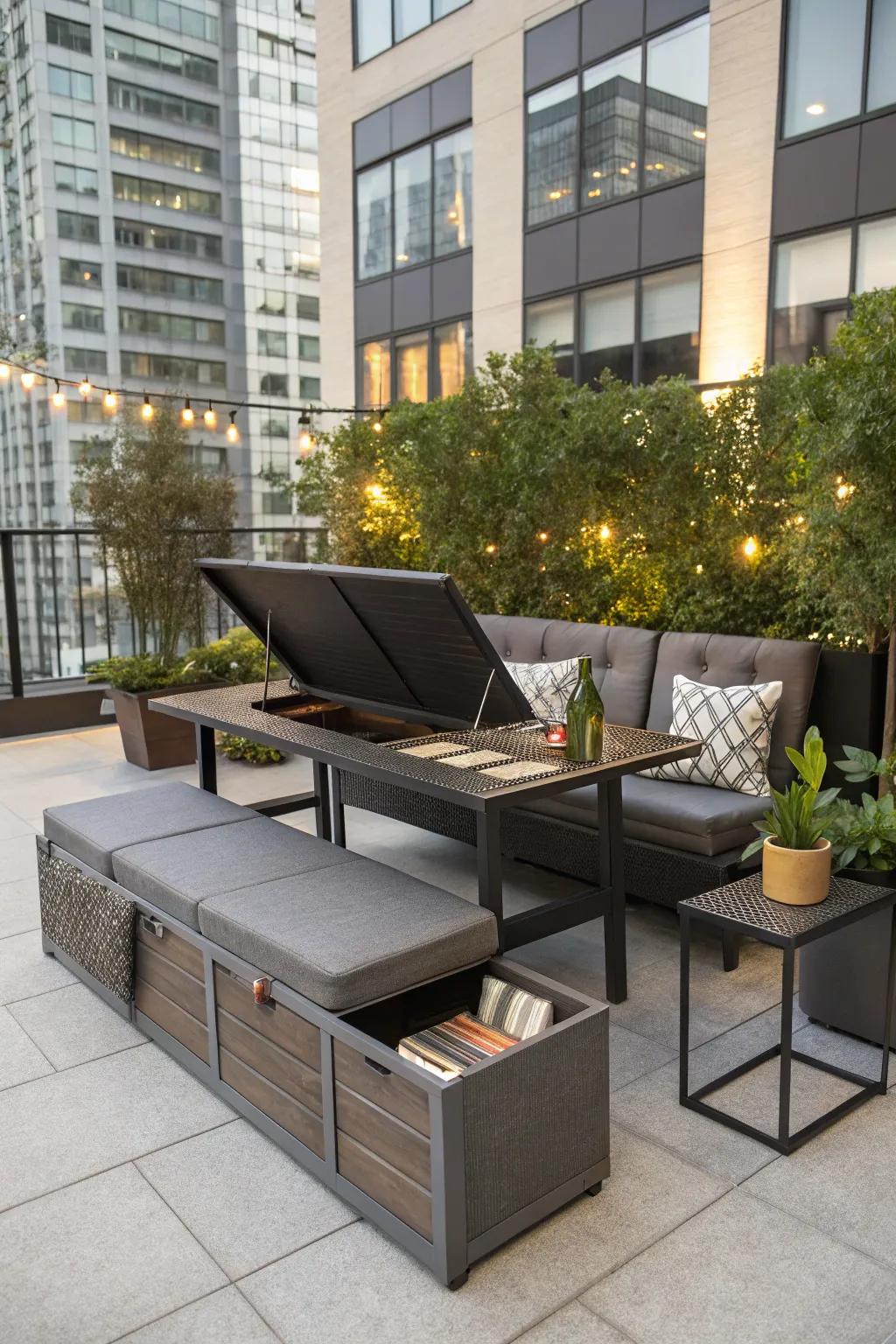 Optimize your space with multifunctional furniture.