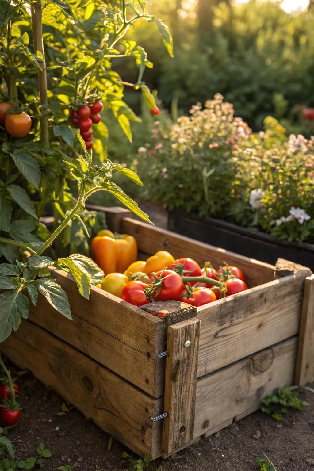 Reclaimed wood adds charm and sustainability to your planter.