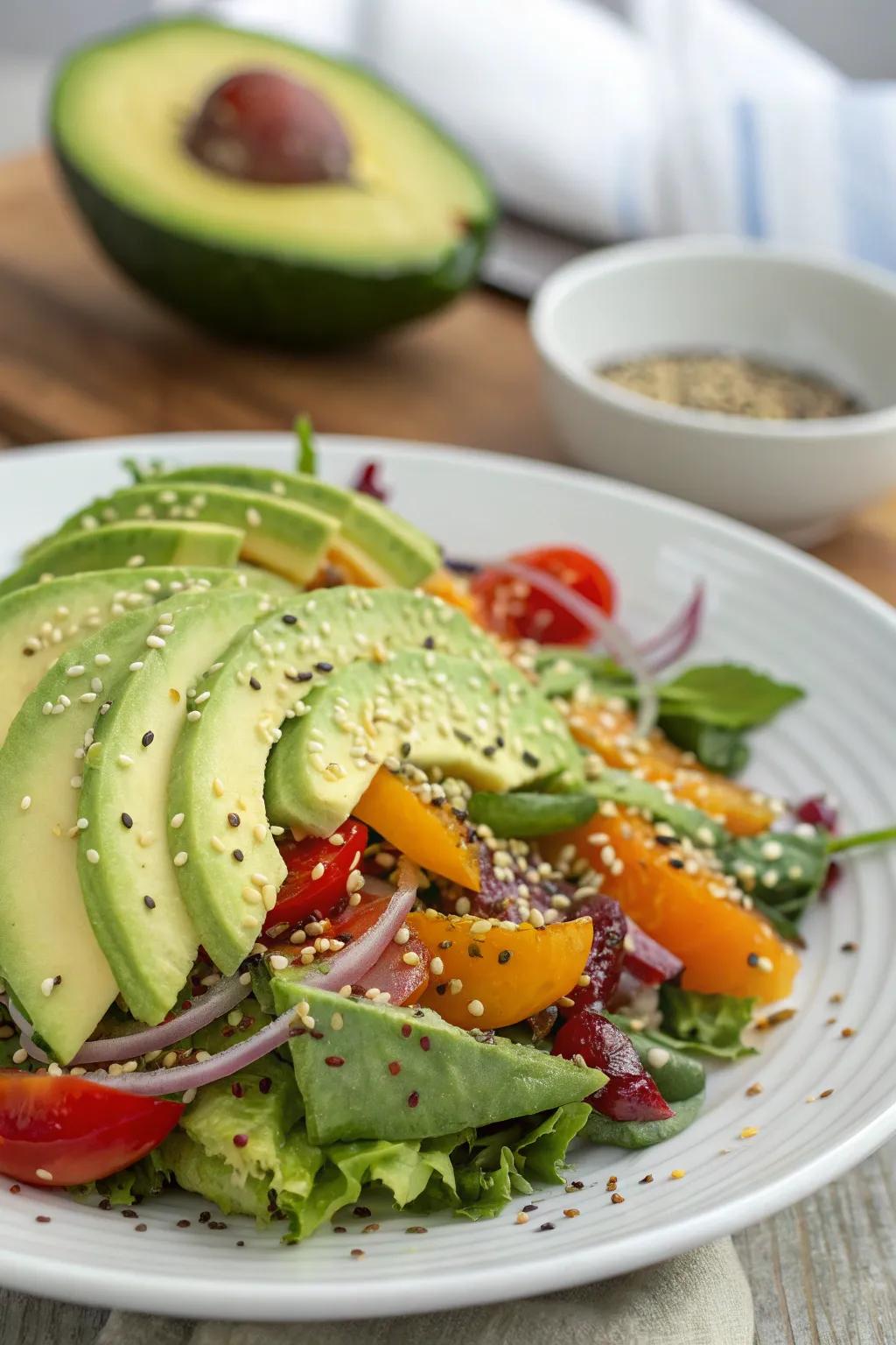 Creamy avocados bring a rich texture and flavor to salads.