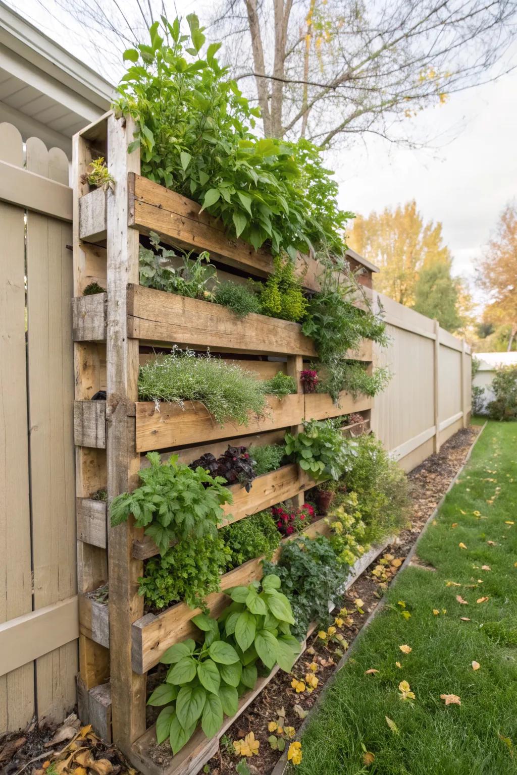 Pallet planters offer a sustainable and flexible gardening solution.