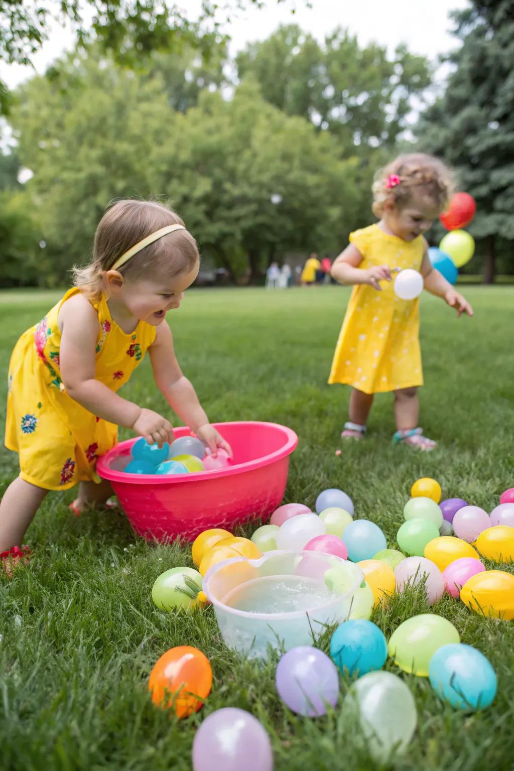 Colorful water balloons bring a splash of color to any water party.