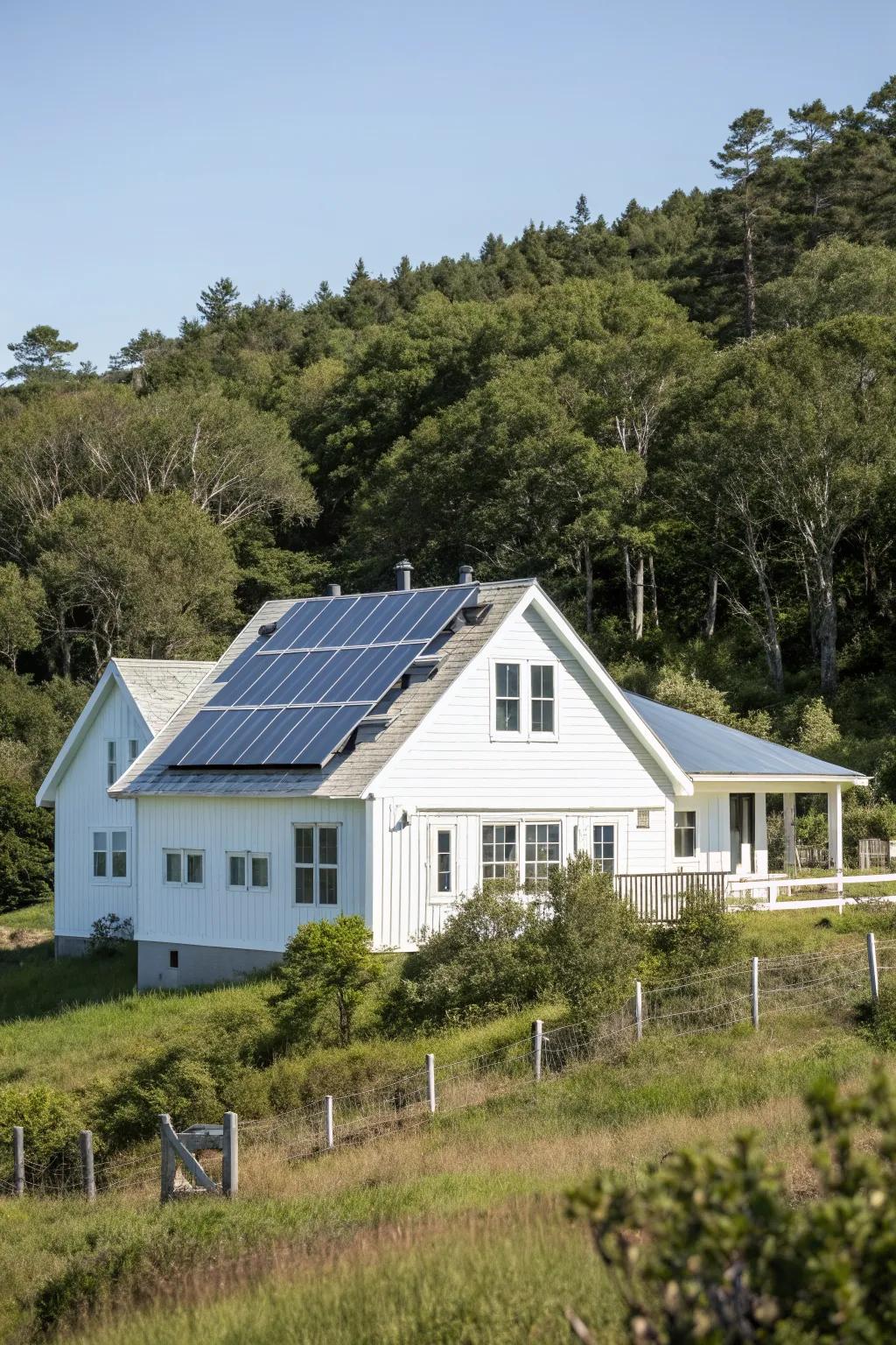 Eco-friendly white paint complements sustainable home features beautifully.