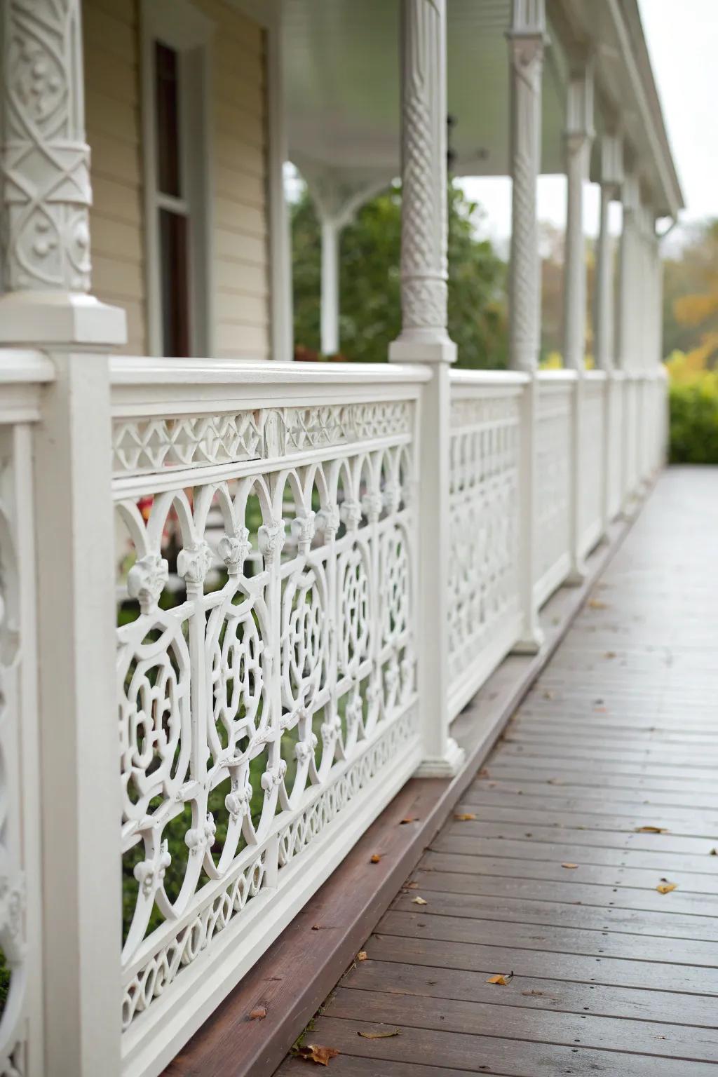 Charming lattice work adds decorative flair to this porch.