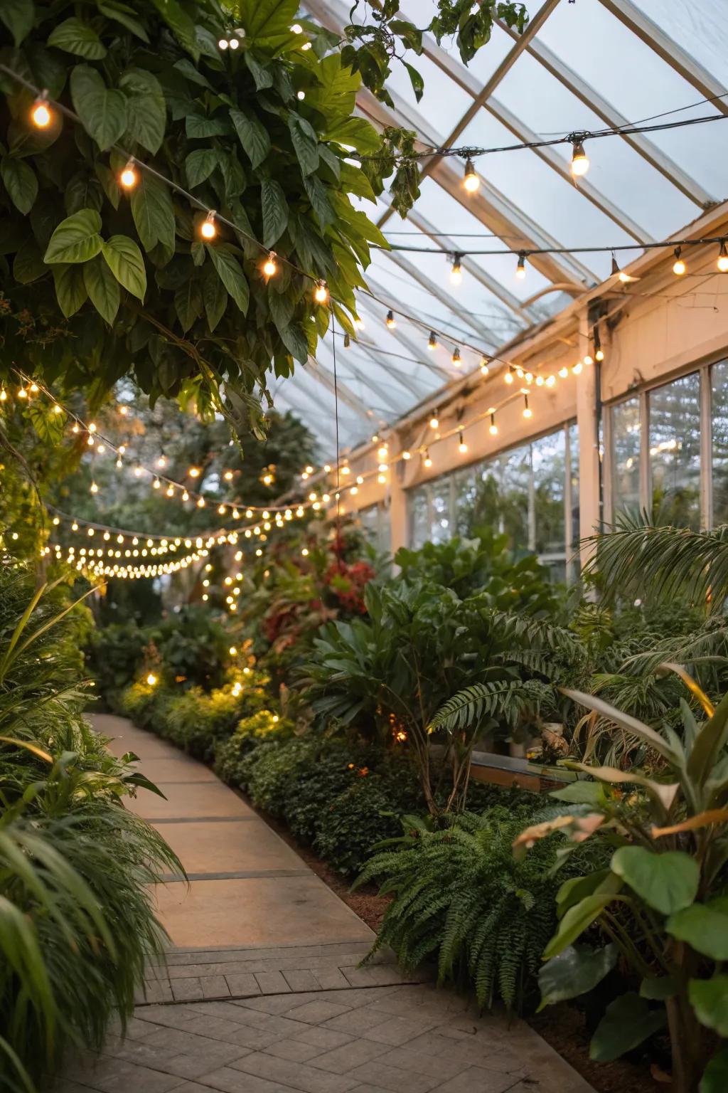 Decorative lighting creating a magical atmosphere.