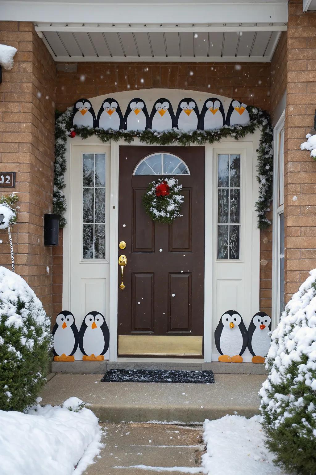 Add a playful touch with a penguin parade.