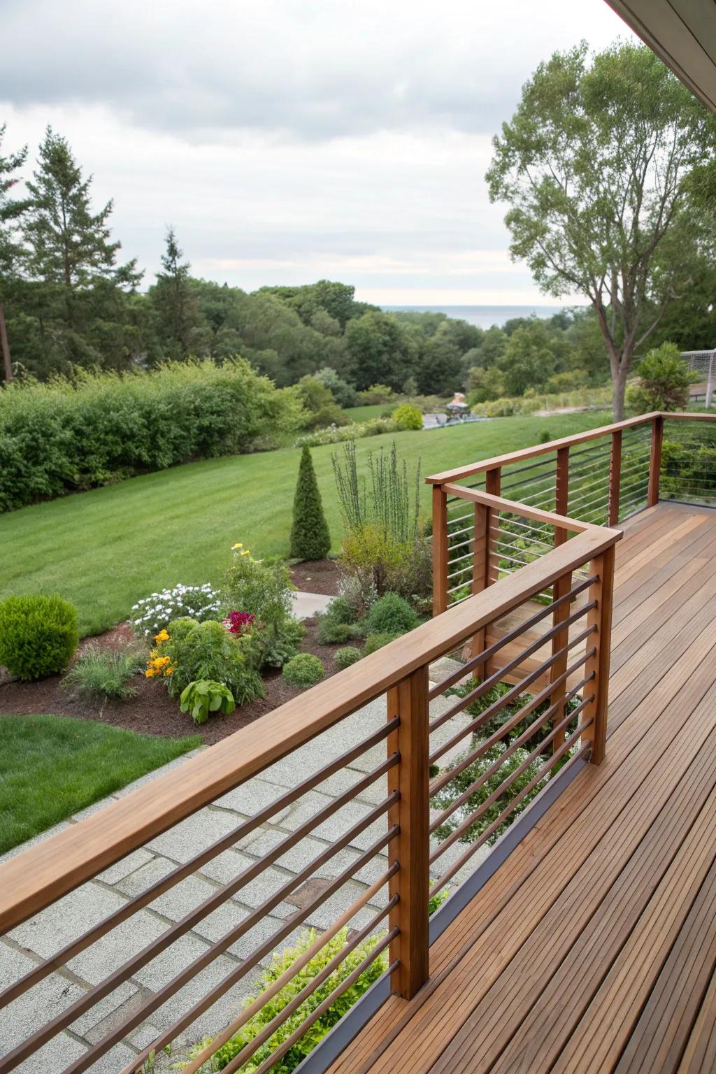 Horizontal slats add a sleek, modern touch to your deck.