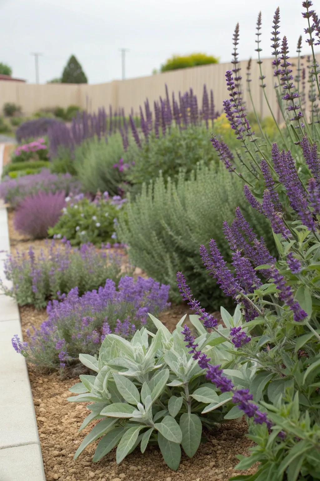 Drought-resistant plants like lavender add beauty and scent to your garden.
