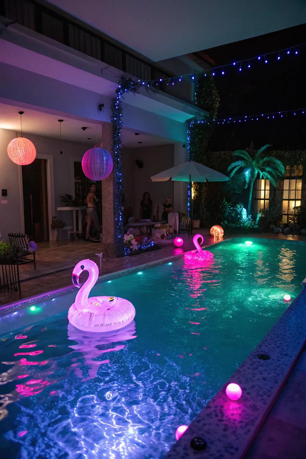 Light up the night with a glow-in-the-dark pool party.