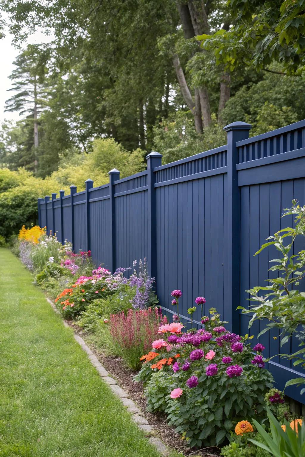 Make a bold statement with a vibrant fence color.