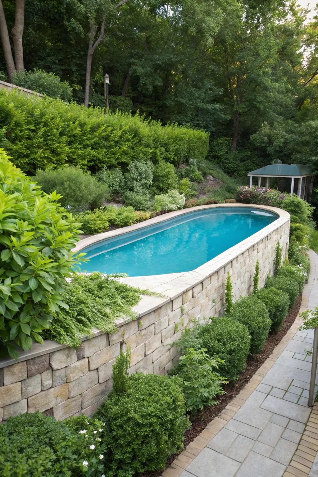 Green borders bring nature closer to your pool.