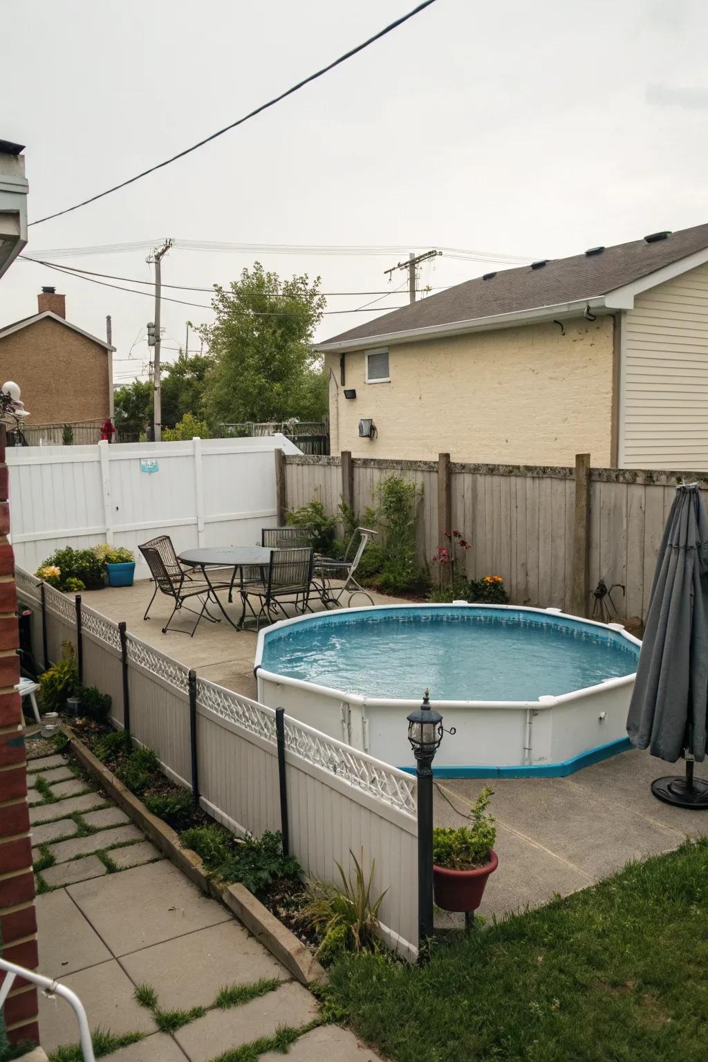 A compact pool design perfect for small outdoor spaces.