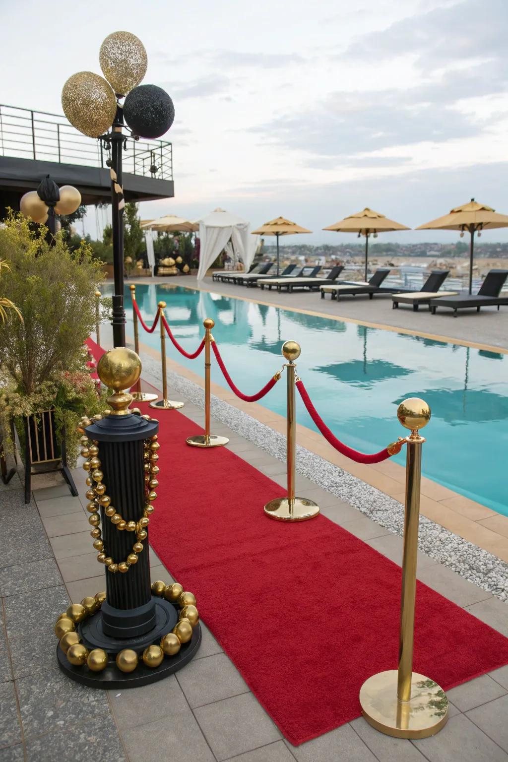 Add some glitz and glamour with a Hollywood-themed pool party.