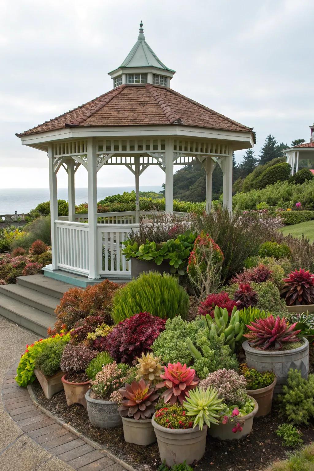 Succulents provide a hardy yet beautiful anchor solution.