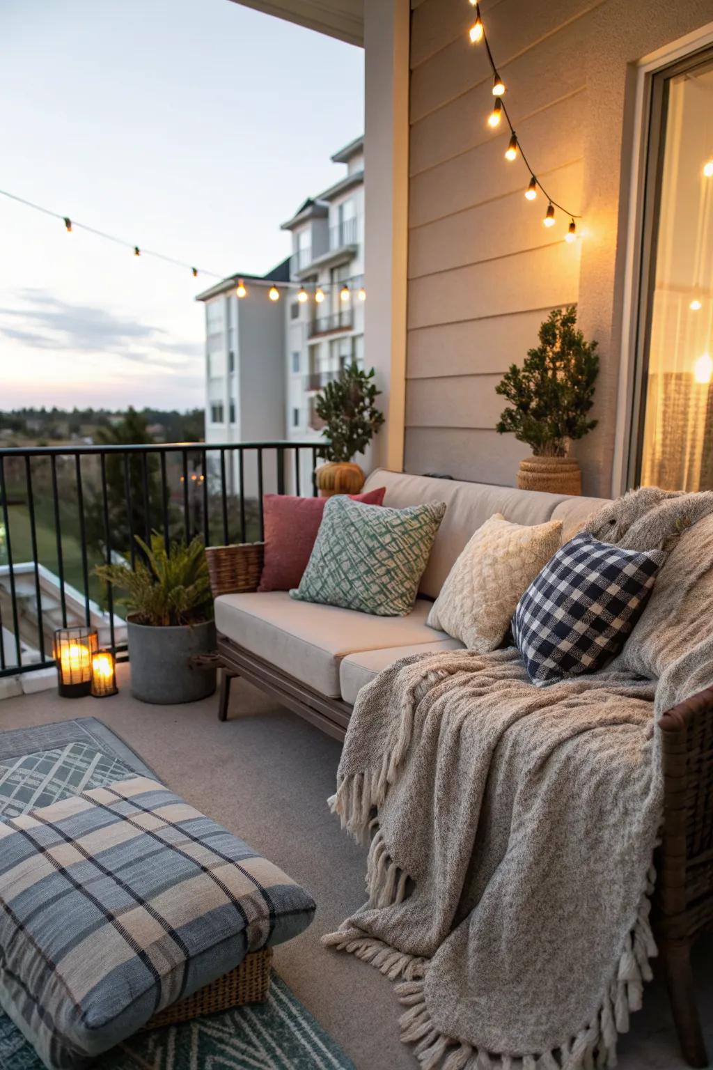 Cozy seating invites relaxation and warmth.